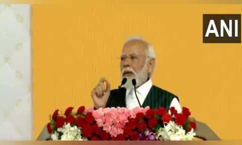 PM Modi addressing the event. ANI