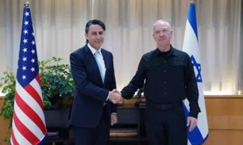 US special envoy Amos Hochstein and Israeli Defence Minister Yoav Gallant (IANS)