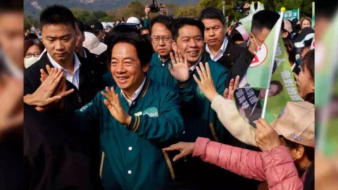 Presidential candidate, arrives to an election campaign event in Kaohsiung, Taiwan (Reuters)