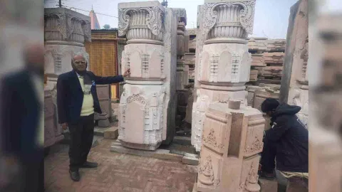 Story of carving and installation of stone in Ayodhya's Ram temple (Photo/ANI)