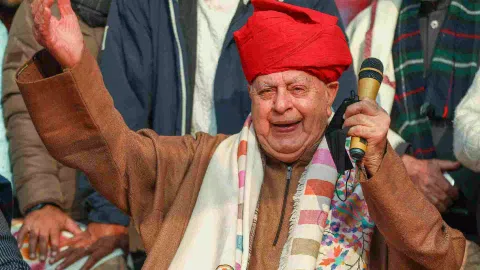  Jammu: J&K National Conference President Farooq Abdullah addresses the media (Photo/PTI)