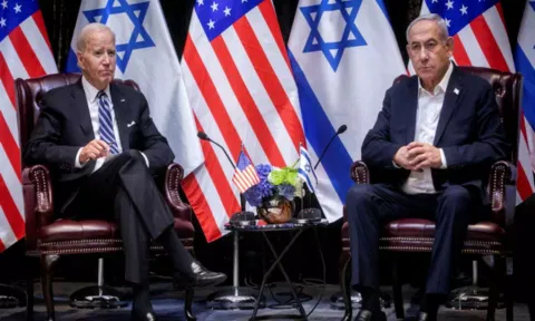 U.S. President Joe Biden meets Israeli Prime Minister Benjamin Netanyahu in Tel Aviv (Reuters)