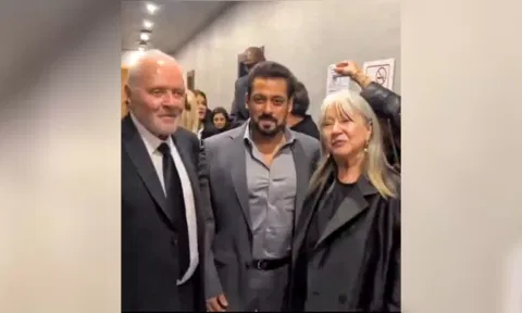 Salman Khan with Anthony Hopkins at Saudi Arabia's Joy Awards. (IANS)