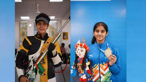 Karnataka’s Anushka Thokur and West Bengal’s Adriyan Karmakar (Photo/IANS)