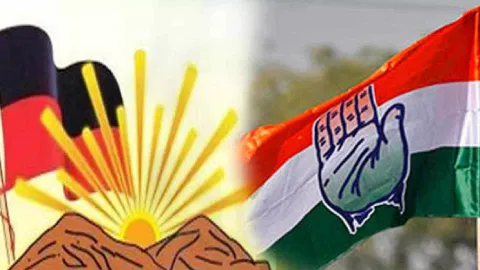 DMK and Congress flag