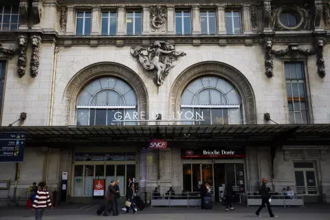 A general view outside of the Gare de Lyon railway station