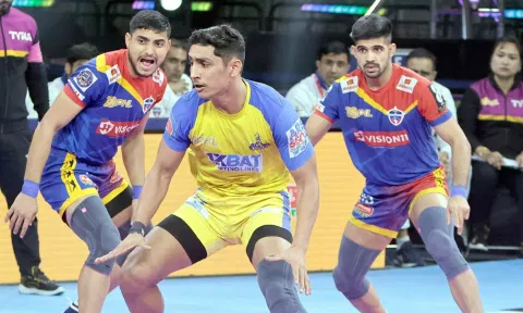 UP Yoddhas took an early lead as Gagana Gowda and Mahipal combined for seven raid points.