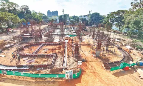 The multi-level car parking on Gandhi-Irwin Road