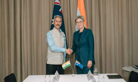 EAM S Jaishankar meets his Australian counterpart Penny Wong in Perth (ANI)