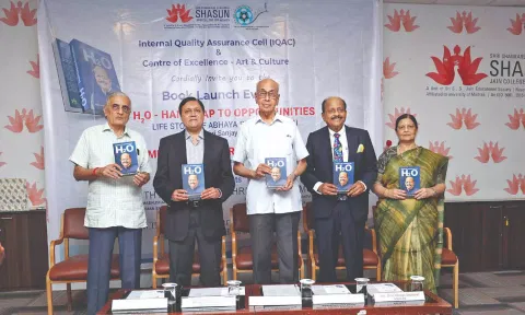 R Thiyagarajan who released the book H2O shared details about his 50 years of companionship with Abhaya Srisrimal Jain.