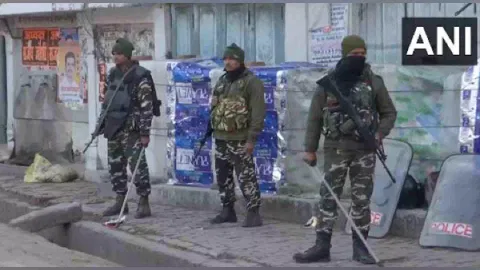 Security officials deployed in parts of the violence-hit area of Haldwani, following an anti-encroachment drive. (Photo/ANI)