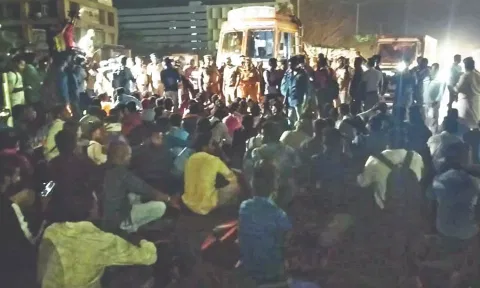 The midnight protest by passengers on Friday