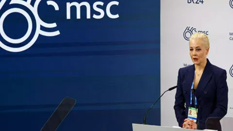 Russian late opposition leader Alexei Navalny's wife Yulia attends the Munich Security Conference (Photo/Reuters)