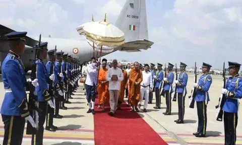 Prime Minister Srettha Thavisin receives the holy relics of Buddha in Bangkok (ANI)