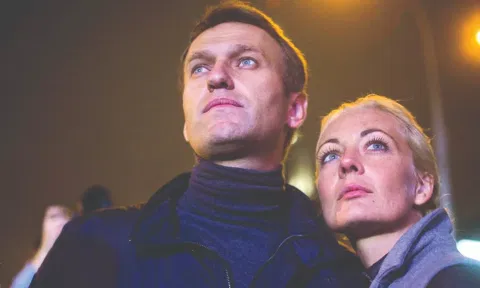 Alexei Navalny and his wife Yulia Navalnaya