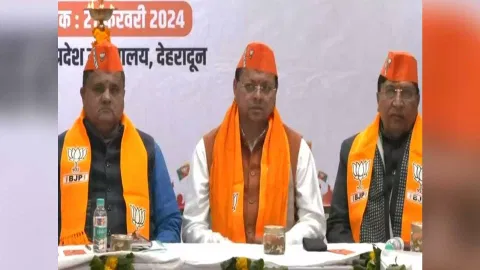 Uttarakhand CM Dhami at state election committee meeting (Photo/ANI)