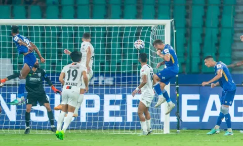 Chennaiyin FC’s Jordan Murray scores the winning goal against Odisha FC 