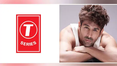 T-Series' logo and actor Kartik Aaryan (Image: Instagram)