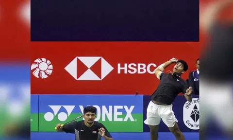 India's Krishna Prasad Garaga and Sai Pratheek K in action during Orleans Masters 2024 (X)
