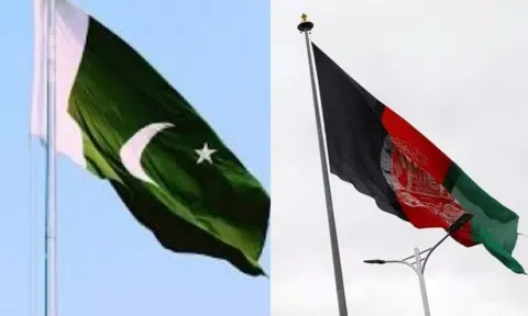 Pakistan flag, Afghanistan flag 