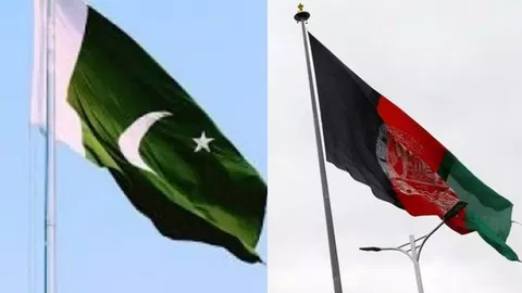 Pakistan flag, Afghanistan flag 