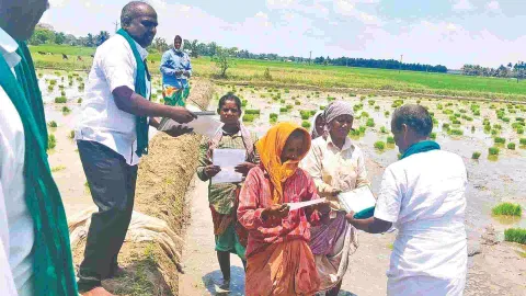  Farmers association candidate approached fellow farmers on the fields and sought their support for his ‘ship’ symbol.