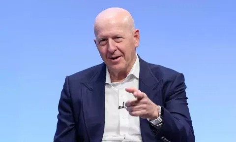 Goldman Sachs chairman and CEO David Solomon speaks during Goldman Sachs analyst impact fund competition (Reuters)