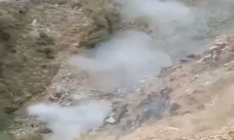 Screengrab of Viral Video of blast in Besham (ANI)