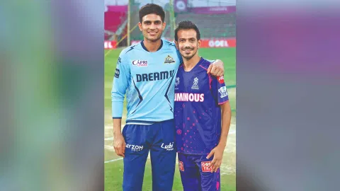 Gujarat’s Shubman Gill and Rajasthan’s Yuzvendra Chahal