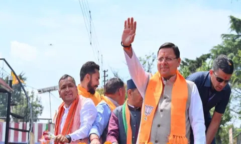 Chief Minister Pushkar Singh Dhami addressed a public rally (ANI)
