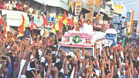AIADMK general secretary Edappadi K Palaniswami addressing a campaign meeting in Salem on Tuesday