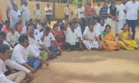 BJP workers protest (screengrab)
