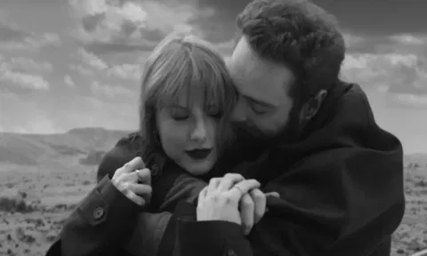 Taylor Swift, Post Malone in a still from 'Fortnight' 