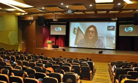  Jaya Varma Sinha delivering a keynote address in the Global Hyperloops Conference