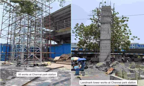 Redevelopment works at Chennai Park station