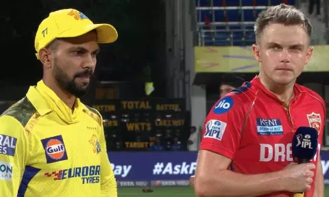 Ruturaj Gaikwad and Sam Curran during the toss (Screengrab)