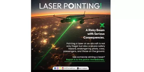 AAI warns against aiming laser lights at flights landing at Chennai airport