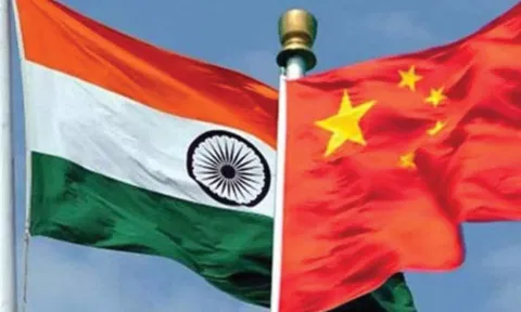 Flag of China & India
