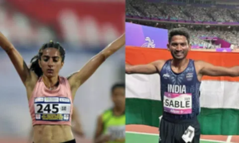K M Deeksha, Avinash Sable (IANS) 