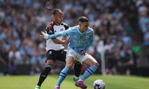 Phil Foden in action against Fulham last week in EPL