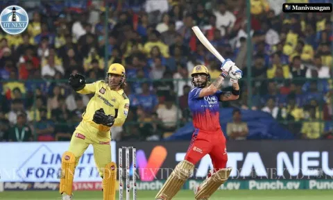 Virat Kohli plays a shot during the match (Photo: Manivasagan N)