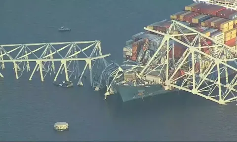 Container ship collided with bridge in Baltimore (PTI)