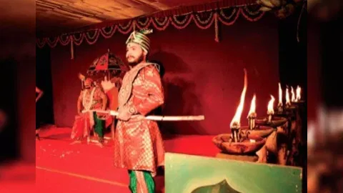 Artistes in action during the Bhagavata Mela in Thanjavur