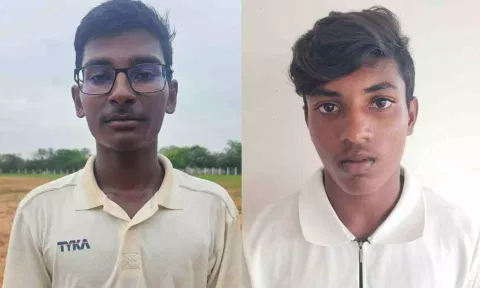 (L-R) G K Nidhish, Karur, S Thennarasan 