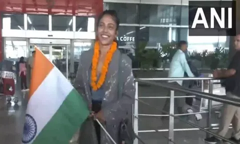 Anasuya Sengupta at Delhi airport (ANI)