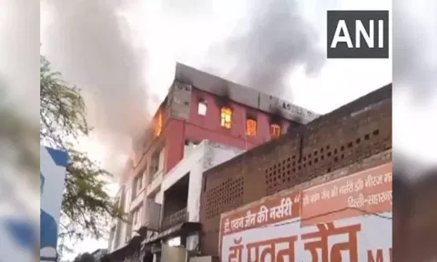 Fire breaks out at Hospital in Baghpat, Uttar Pradesh (ANI)