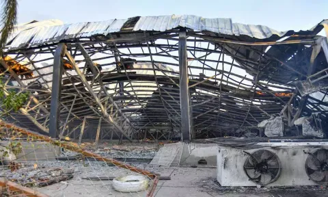 Charred remains after a fire broke out in a gaming zone, in Rajkot, Saturday, May 25, 2024. (Photo: PTI)