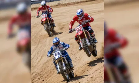 Bikers in action at the FMSCI National Rally Sprint Championship