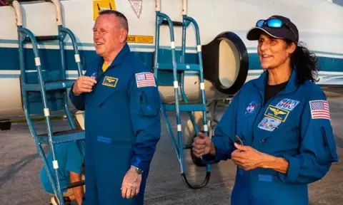 NASA astronauts Barry Wilmore and Sunita Williams at Kennedy Space Centre in Florida ahead of NASA’s Boeing Crew Flight Test. (Photo/NASA)
