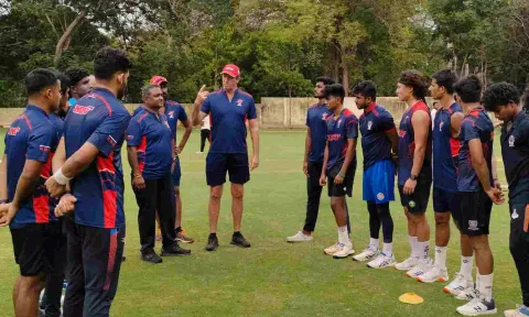 Glenn McGrath at the MRF Pace Foundation